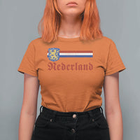 Nederland Holland Emblem Lion Vintage Dutch Flag T Shirt For Women
