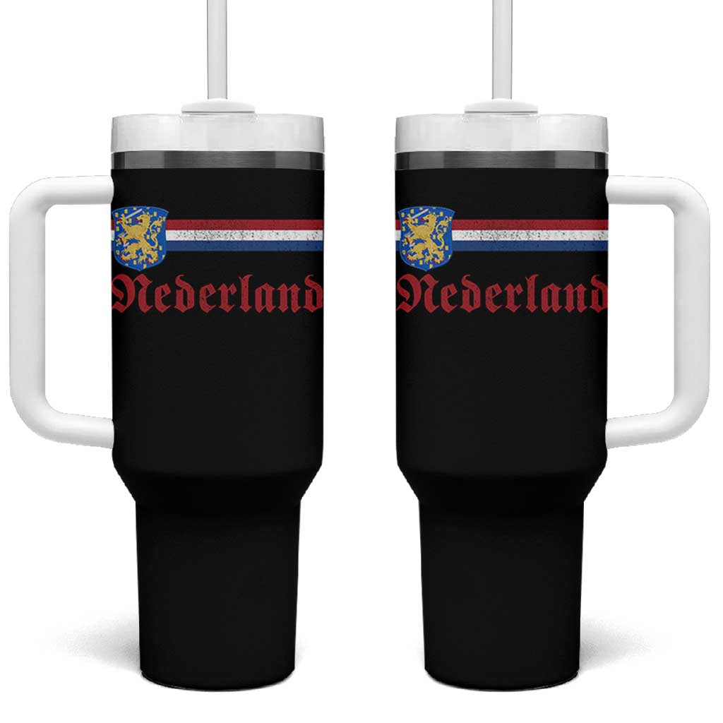 Nederland Holland Emblem Lion Vintage Dutch Flag Tumbler With Handle