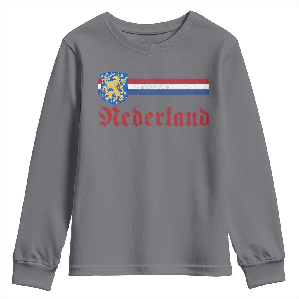 Nederland Holland Emblem Lion Vintage Dutch Flag Youth Sweatshirt