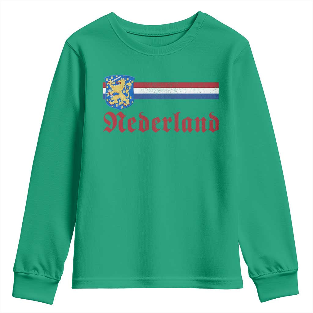 Nederland Holland Emblem Lion Vintage Dutch Flag Youth Sweatshirt