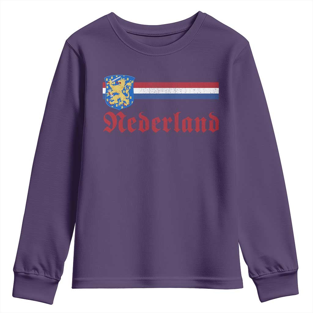Nederland Holland Emblem Lion Vintage Dutch Flag Youth Sweatshirt