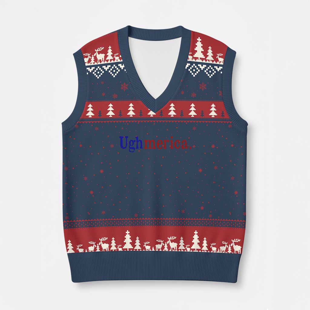 Ughmerica Liberal 4th of July Political Independence Day V-Neck Knit Sweater Vest