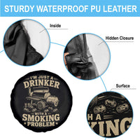 Funny BBQ Grilling Beer Lover Spare Tire Cover I'm Just A Drinker With A Smoking Problem