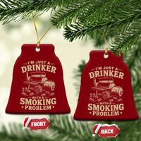 Funny BBQ Grilling Beer Lover Ceramic Ornament I'm Just A Drinker With A Smoking Problem
