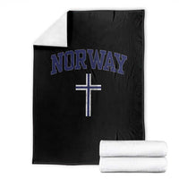Norway Vintage Soccer Design The Nordic Cross Flag Throw Blanket