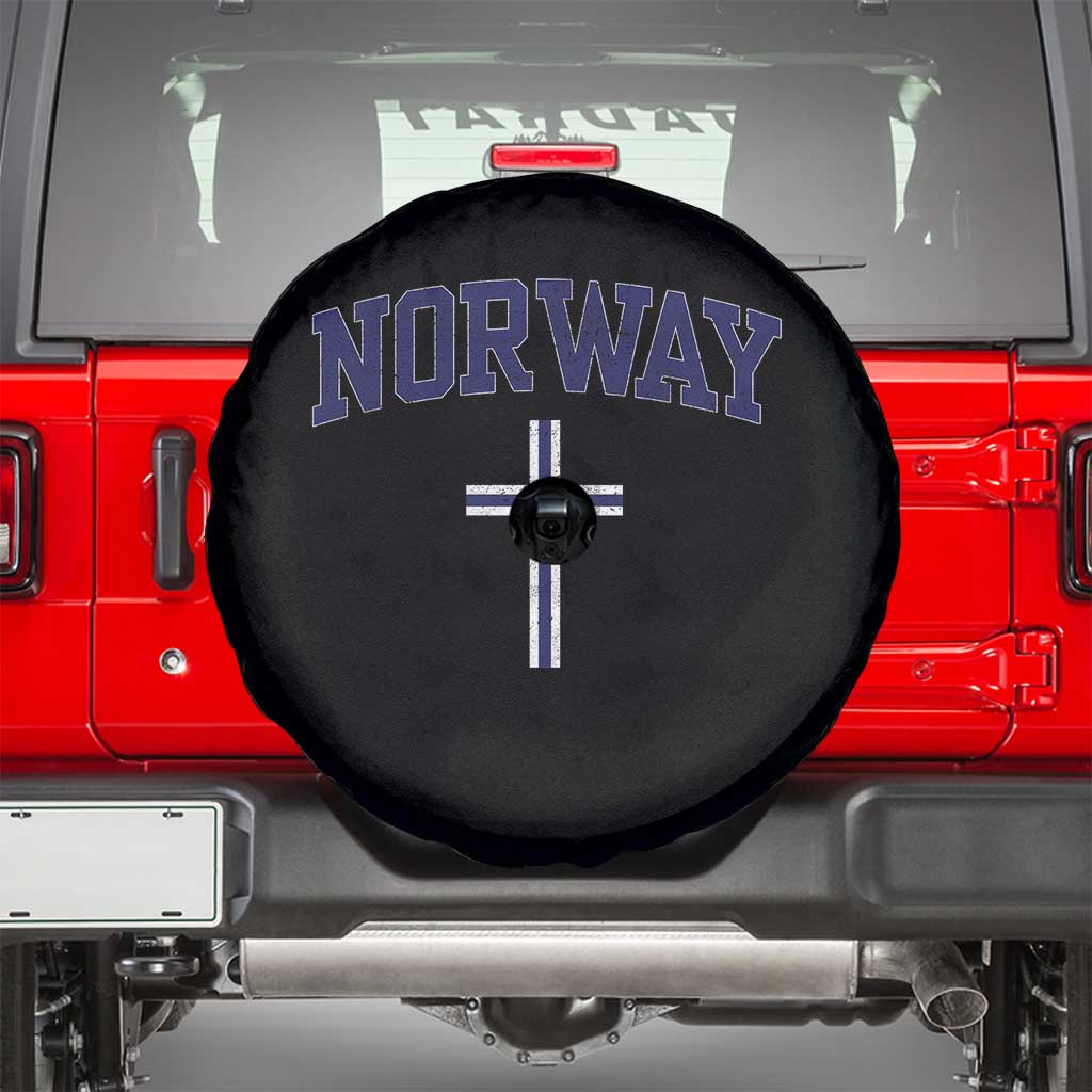 Norway Vintage Soccer Design The Nordic Cross Flag Spare Tire Cover