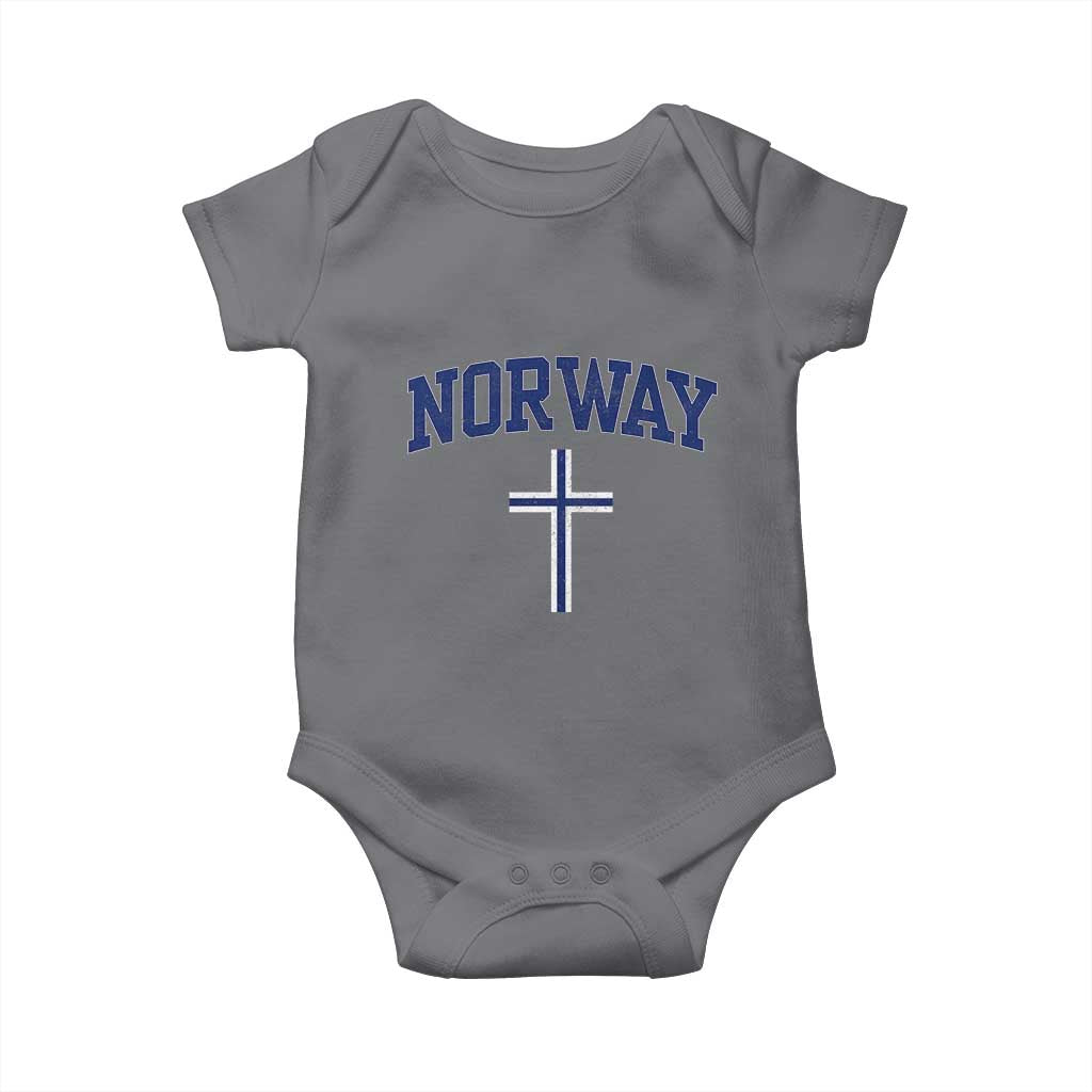 Norway Vintage Soccer Design The Nordic Cross Flag Baby Onesie