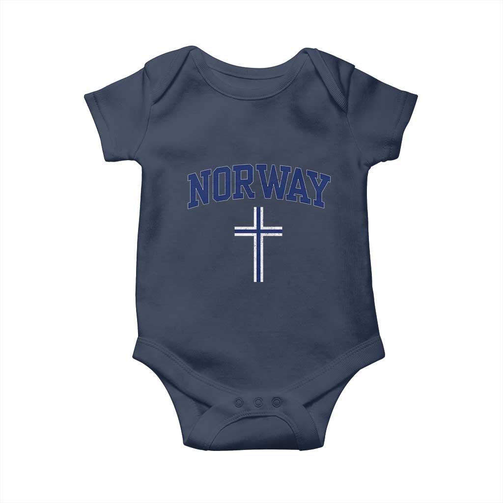 Norway Vintage Soccer Design The Nordic Cross Flag Baby Onesie
