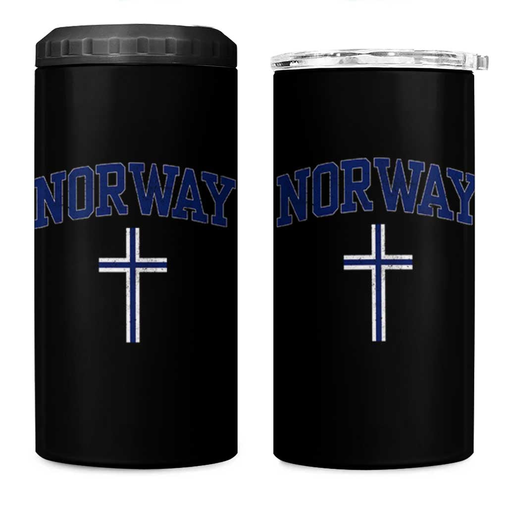 Norway Vintage Soccer Design The Nordic Cross Flag 4 in 1 Can Cooler Tumbler