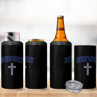 Norway Vintage Soccer Design The Nordic Cross Flag 4 in 1 Can Cooler Tumbler
