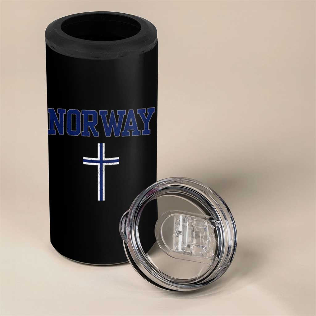 Norway Vintage Soccer Design The Nordic Cross Flag 4 in 1 Can Cooler Tumbler