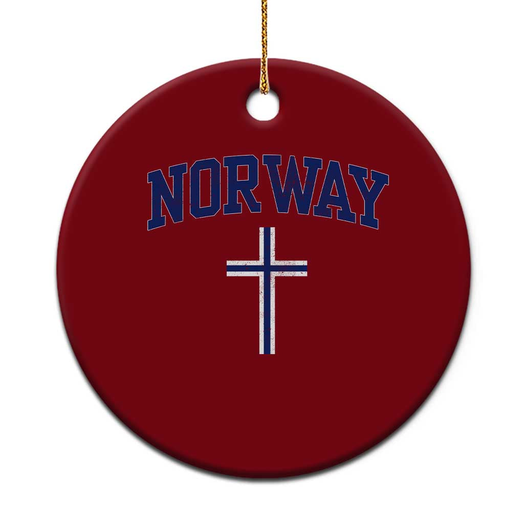 Norway Vintage Soccer Design The Nordic Cross Flag Ceramic Ornament