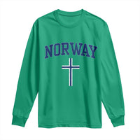 Norway Vintage Soccer Design The Nordic Cross Flag Long Sleeve Shirt