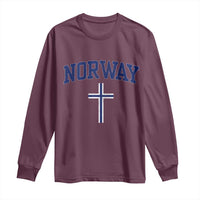 Norway Vintage Soccer Design The Nordic Cross Flag Long Sleeve Shirt