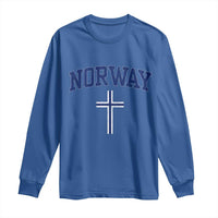 Norway Vintage Soccer Design The Nordic Cross Flag Long Sleeve Shirt