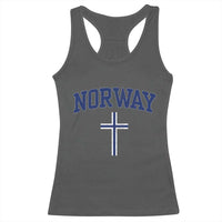 Norway Vintage Soccer Design The Nordic Cross Flag Racerback Tank Top