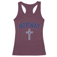 Norway Vintage Soccer Design The Nordic Cross Flag Racerback Tank Top
