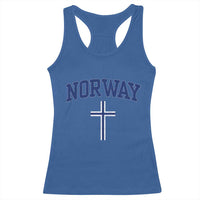 Norway Vintage Soccer Design The Nordic Cross Flag Racerback Tank Top
