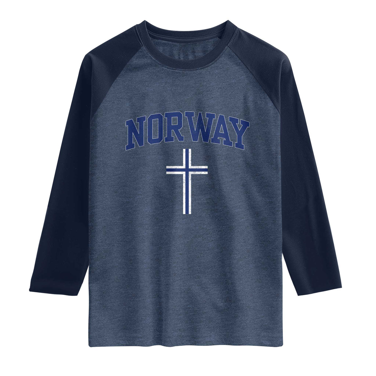 Norway Vintage Soccer Design The Nordic Cross Flag Raglan Shirt