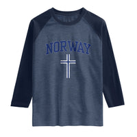 Norway Vintage Soccer Design The Nordic Cross Flag Raglan Shirt