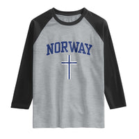 Norway Vintage Soccer Design The Nordic Cross Flag Raglan Shirt