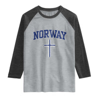 Norway Vintage Soccer Design The Nordic Cross Flag Raglan Shirt