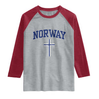 Norway Vintage Soccer Design The Nordic Cross Flag Raglan Shirt