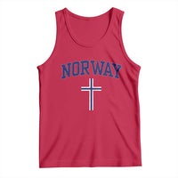 Norway Vintage Soccer Design The Nordic Cross Flag Tank Top