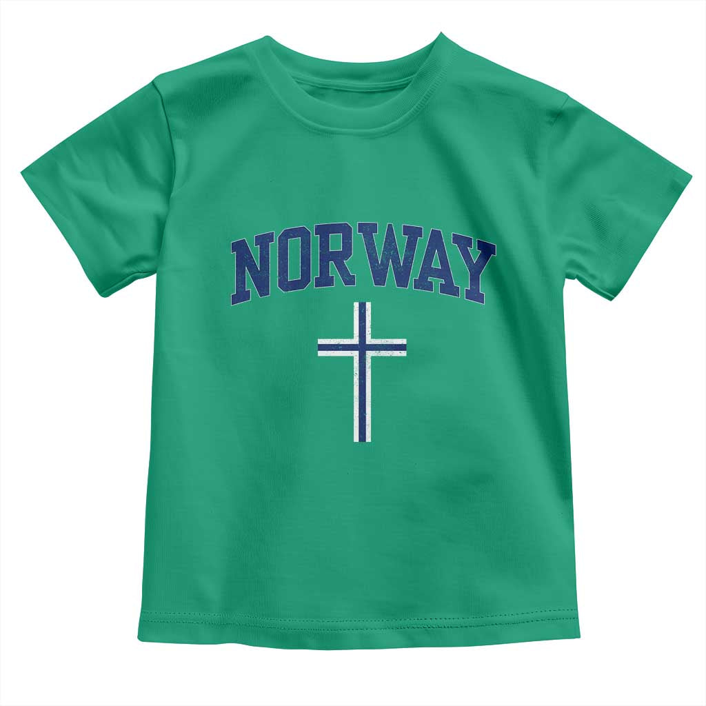 Norway Vintage Soccer Design The Nordic Cross Flag Toddler T Shirt