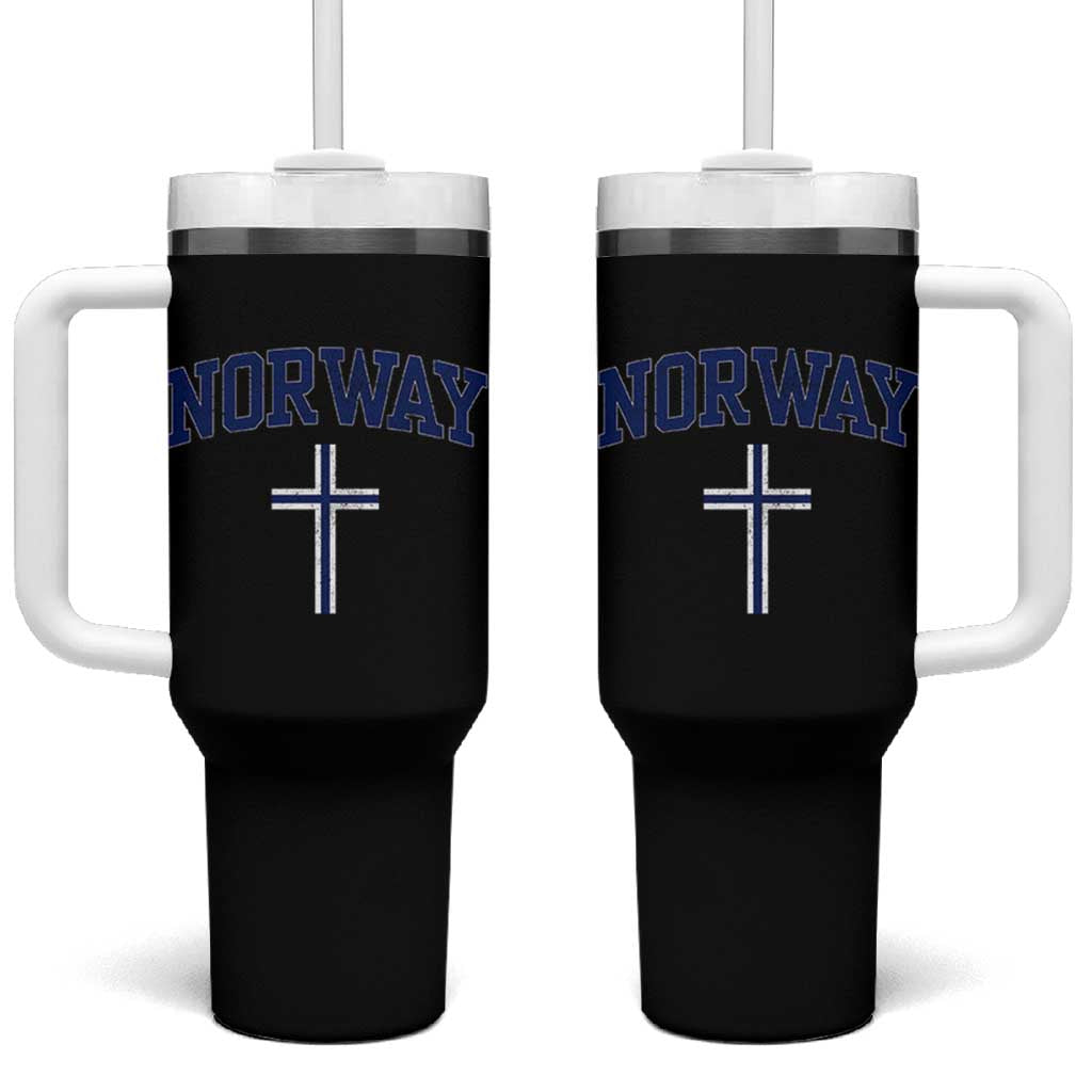 Norway Vintage Soccer Design The Nordic Cross Flag Tumbler With Handle