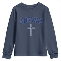 Norway Vintage Soccer Design The Nordic Cross Flag Youth Sweatshirt