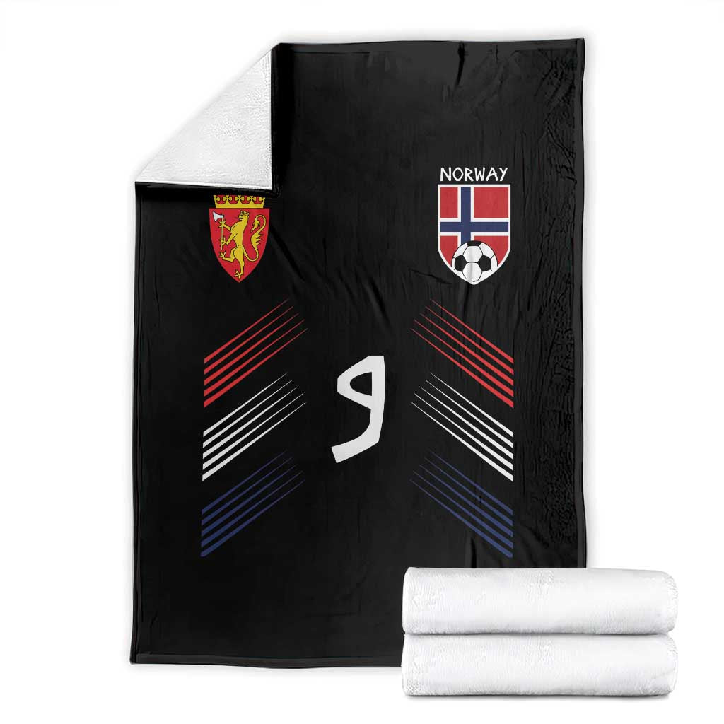 Norway Football Crest Jersey Style Throw Blanket Number 9 Viking Athletic for Soccer Fan
