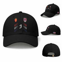 Norway Football Crest Jersey Style Baseball Cap Number 9 Viking Athletic for Soccer Fan