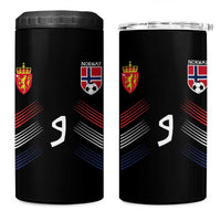 Norway Football Crest Jersey Style 4 in 1 Can Cooler Tumbler Number 9 Viking Athletic for Soccer Fan