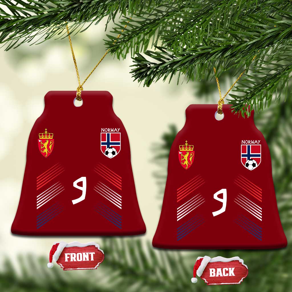 Norway Football Crest Jersey Style Ceramic Ornament Number 9 Viking Athletic for Soccer Fan