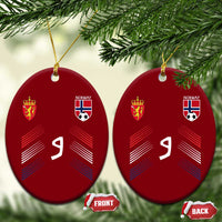 Norway Football Crest Jersey Style Ceramic Ornament Number 9 Viking Athletic for Soccer Fan