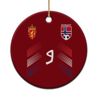 Norway Football Crest Jersey Style Ceramic Ornament Number 9 Viking Athletic for Soccer Fan