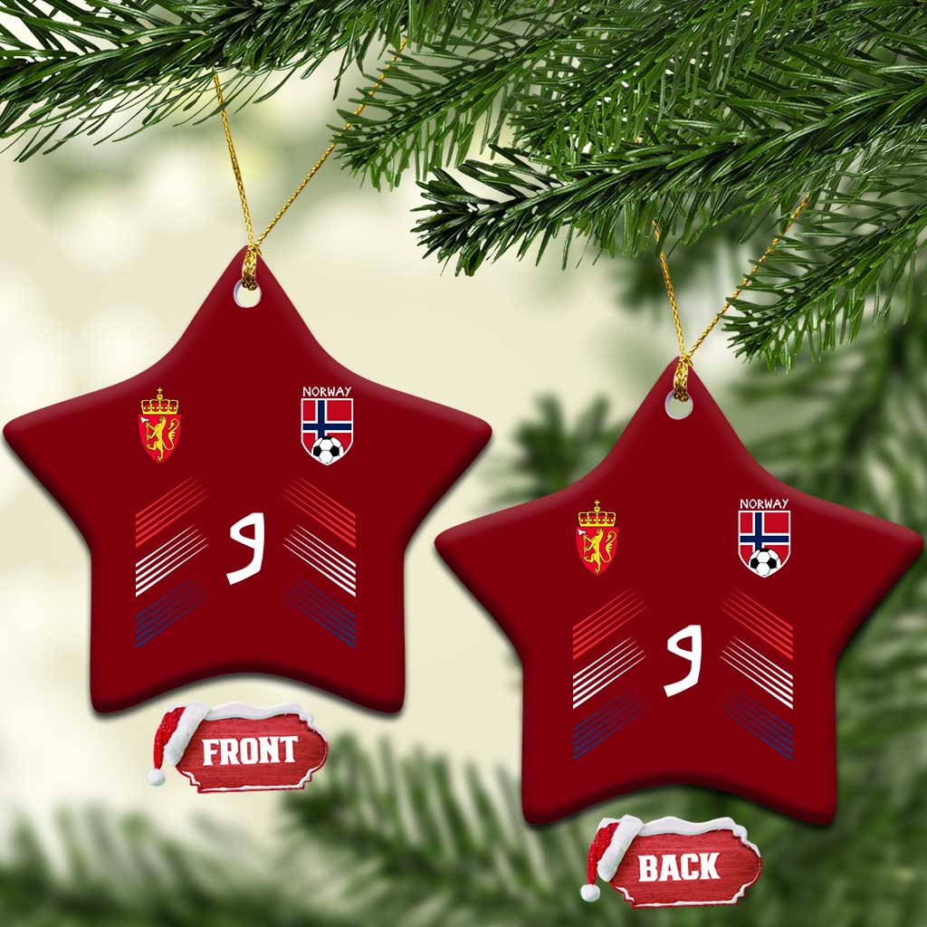 Norway Football Crest Jersey Style Ceramic Ornament Number 9 Viking Athletic for Soccer Fan