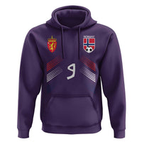 Norway Football Crest Jersey Style Hoodie Number 9 Viking Athletic for Soccer Fan