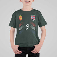 Norway Football Crest Jersey Style T Shirt For Kid Number 9 Viking Athletic for Soccer Fan
