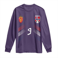 Norway Football Crest Jersey Style Long Sleeve Shirt Number 9 Viking Athletic for Soccer Fan