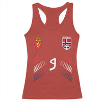Norway Football Crest Jersey Style Racerback Tank Top Number 9 Viking Athletic for Soccer Fan