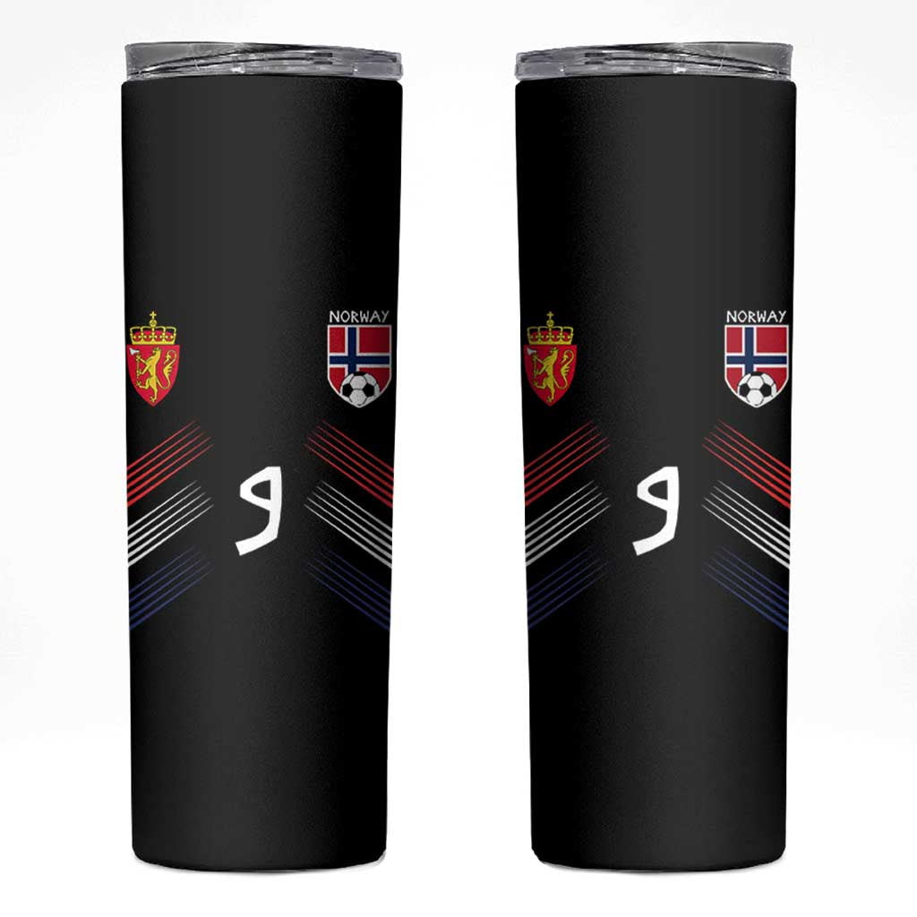 Norway Football Crest Jersey Style Skinny Tumbler Number 9 Viking Athletic for Soccer Fan