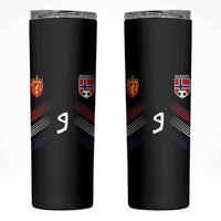 Norway Football Crest Jersey Style Skinny Tumbler Number 9 Viking Athletic for Soccer Fan