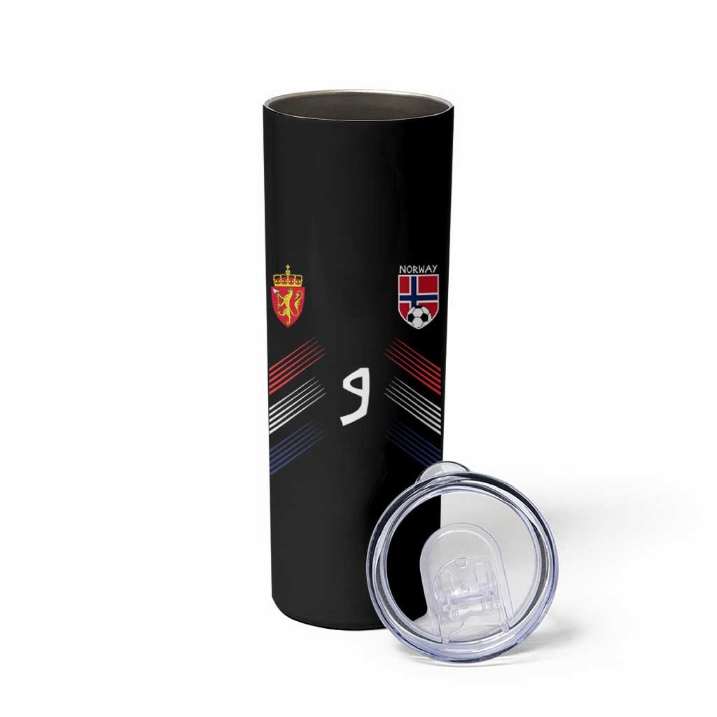 Norway Football Crest Jersey Style Skinny Tumbler Number 9 Viking Athletic for Soccer Fan