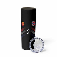 Norway Football Crest Jersey Style Skinny Tumbler Number 9 Viking Athletic for Soccer Fan