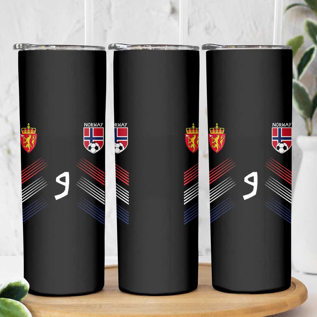 Norway Football Crest Jersey Style Skinny Tumbler Number 9 Viking Athletic for Soccer Fan