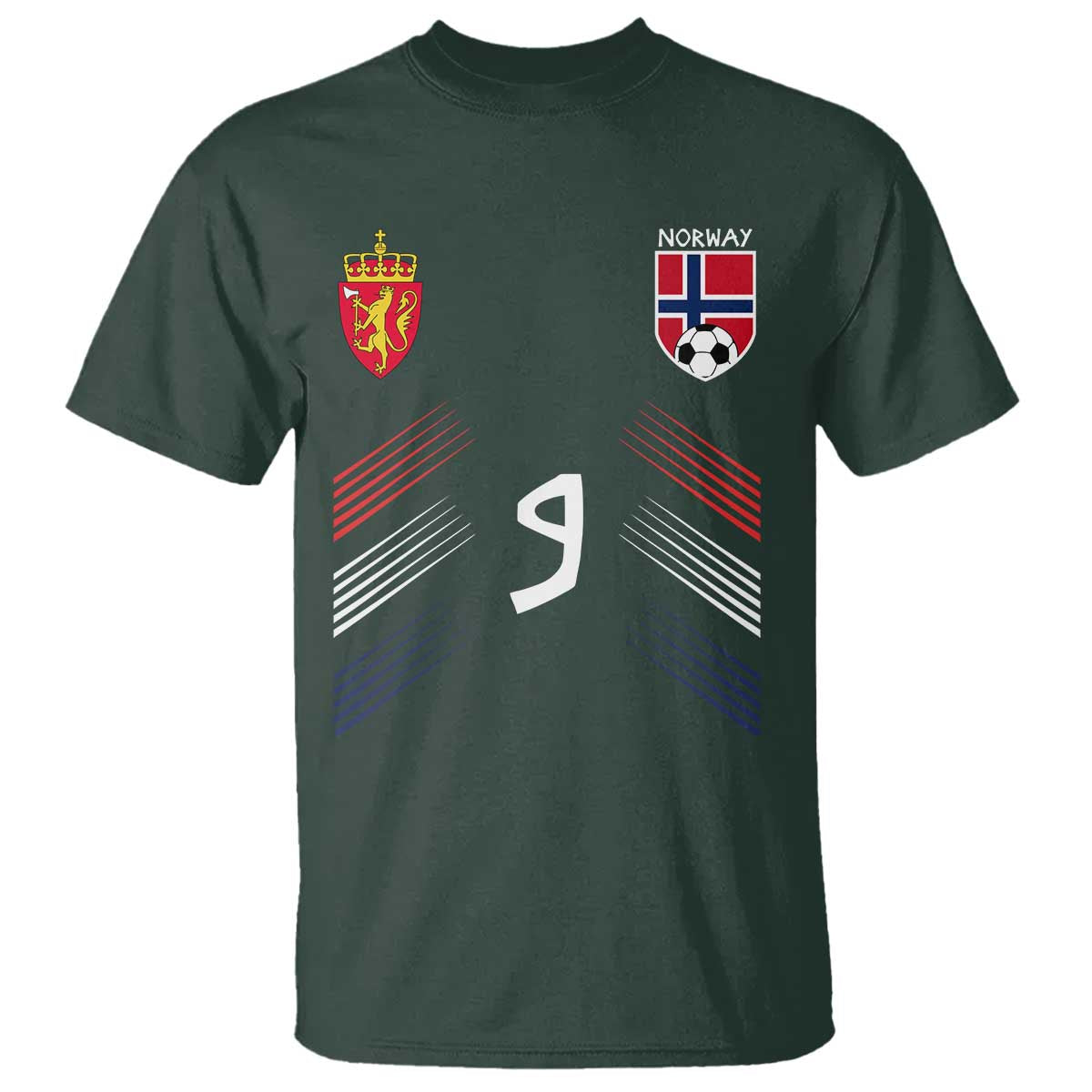 Norway Football Crest Jersey Style T Shirt Number 9 Viking Athletic for Soccer Fan