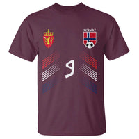 Norway Football Crest Jersey Style T Shirt Number 9 Viking Athletic for Soccer Fan