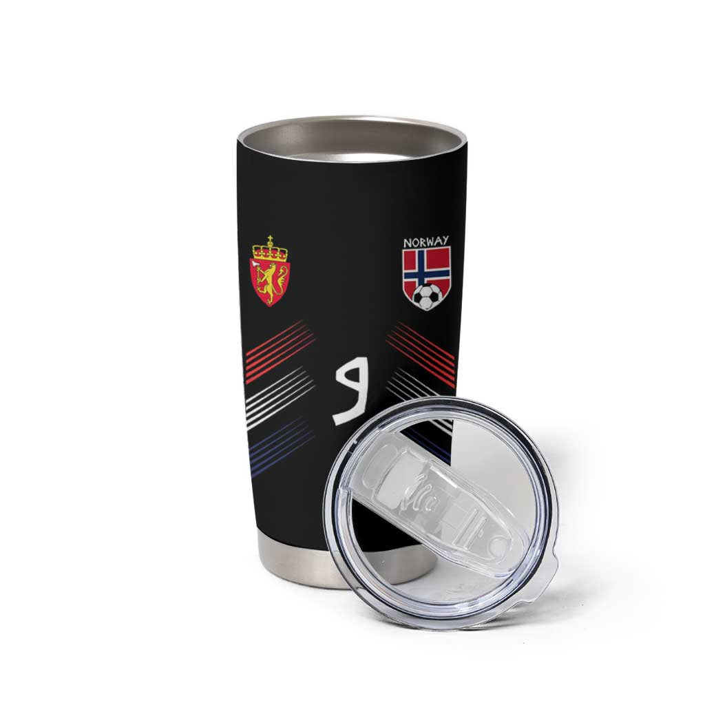 Norway Football Crest Jersey Style Tumbler Cup Number 9 Viking Athletic for Soccer Fan